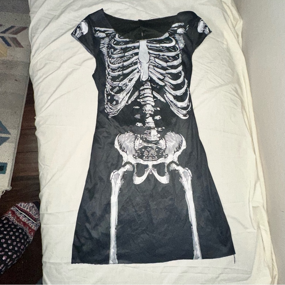 Women’s Skeleton Dress - Black and White - Picture 11 of 15
